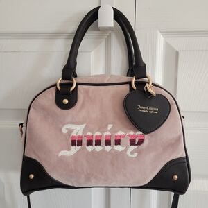 Juicy Couture Retro Vibe Satchel/Crossbody‎ Dusty Pink Blush Choclate